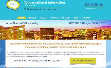 The Conversational Interaction Conference will be held next week at San Jose