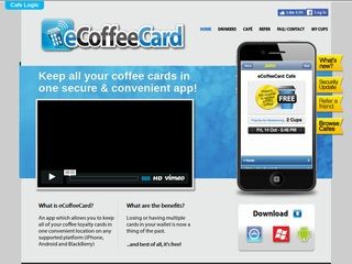 eCoffeeCard App - Stores multiple loyalty coffee cards on your phone