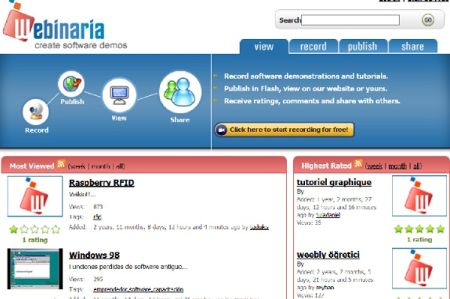 Webinaria | Free open source screen recording software